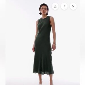 Mango Green Shift Midi Dress